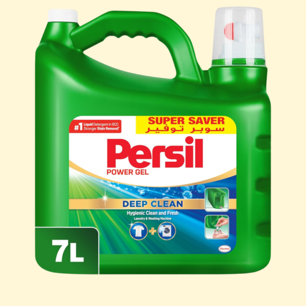 Persil Power Gel Liquid Laundry Detergent, Deep Clean Technology for Perfect Cleanliness And Long-Lasting Freshness, 7L Premium Packaging with Easy Dosing Technique