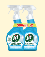JIF Ultra Fast Cleaner Spray, Removes dirt & marks, for Window, Fast & easy clean just in 10 seconds, 2 x 500ml