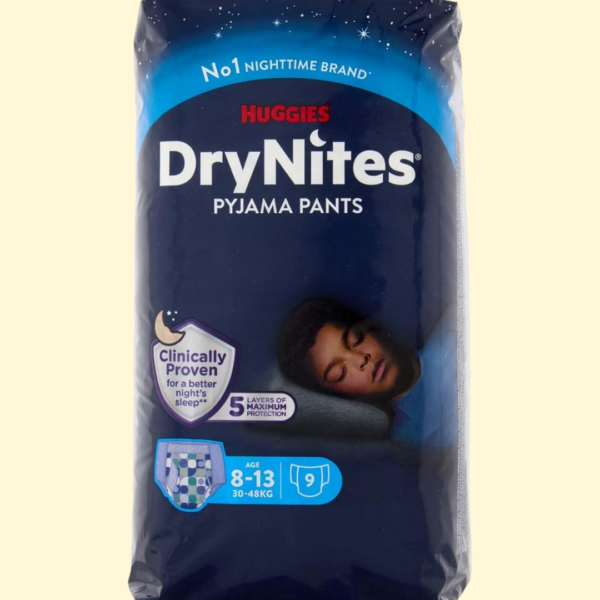 Huggies Dry Nites DryNites Pyjama Pants for Boys, Age 8-15 - 9 Pants Total