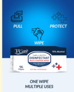 V Care Disinfectant Multi-Purpose Anti Bacterial Wipes - 96'S | Kills 99.9% Of Germs | Cleans And Protects Surfaces | (Pack Of 2) - Image 2