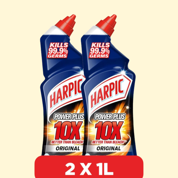 Harpic Original Power Plus 10X Most Powerful Toilet Cleaner, 1L (Pack of 2)