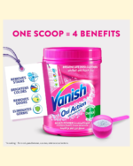 Vanish Oxi Action Fabric Stain Remover Powder 1kg Coloured & White Clothes - Image 3