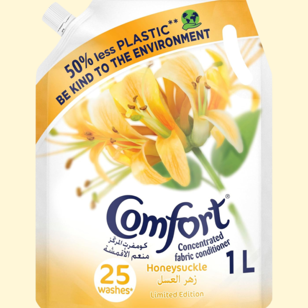 COMFORT Concentrated Fabric Conditioner, Honey Suckle, dermatologically tested, 1L