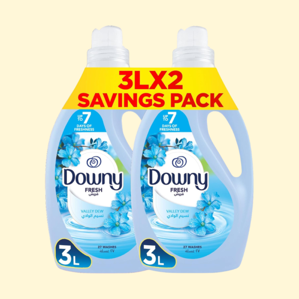 Downy Valley Dew 3L Dual Pack, Regular Fabric Softener, Dilute