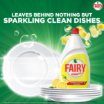 Fairy Plus Lemon Dishwashing Liquid Soap With Alternative Power To Bleach 600ml - Image 3