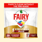 Fairy 1-Step Clean Plus Automatic Dishwasher Tablets, Effective on Dried-on Grease without the Pre-Rinse, 20 Tabs
