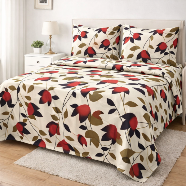 Crystal Collection Premium Printed Bedsheet | Soft & Stylish Designer Bedding Set for Bedroom
