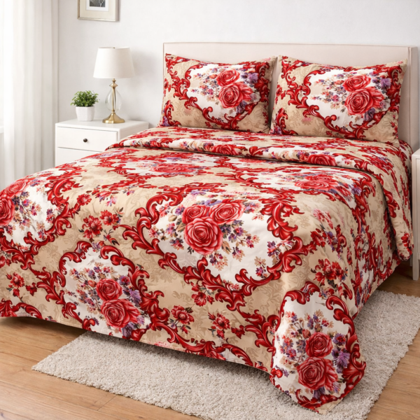 Crystal Collection Premium Printed Bedsheet | Soft & Stylish Designer Bedding Set for Bedroom