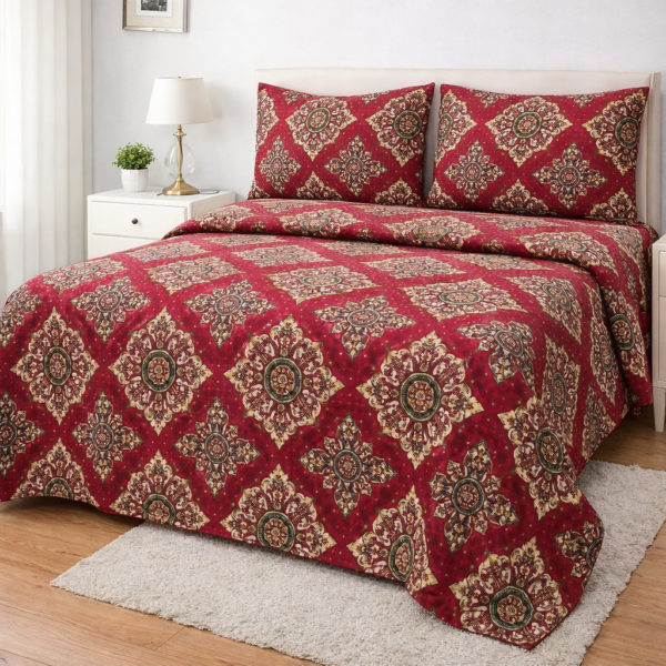 Crystal Collection Premium Printed Bedsheet | Soft & Stylish Designer Bedding Set for Bedroom
