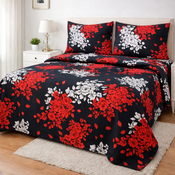 Crystal Collection Premium Printed Bedsheet | Soft & Stylish Designer Bedding Set for Bedroom