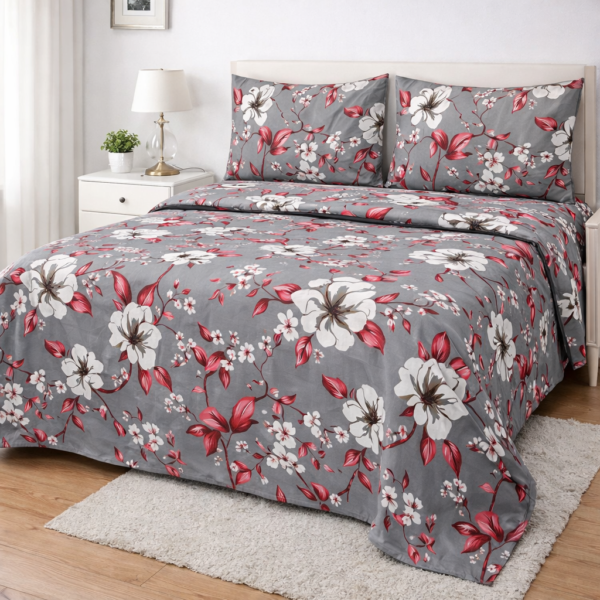 Crystal Collection Premium Printed Bedsheet | Soft & Stylish Designer Bedding Set for Bedroom
