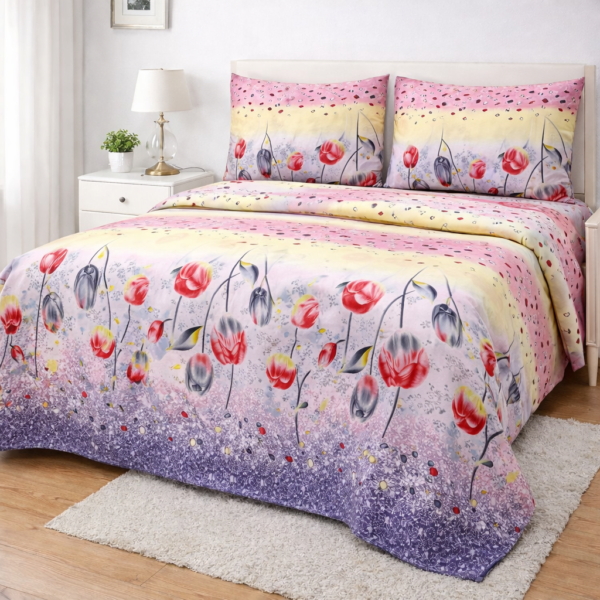 Crystal Collection Premium Printed Bedsheet | Soft & Stylish Designer Bedding Set for Bedroom