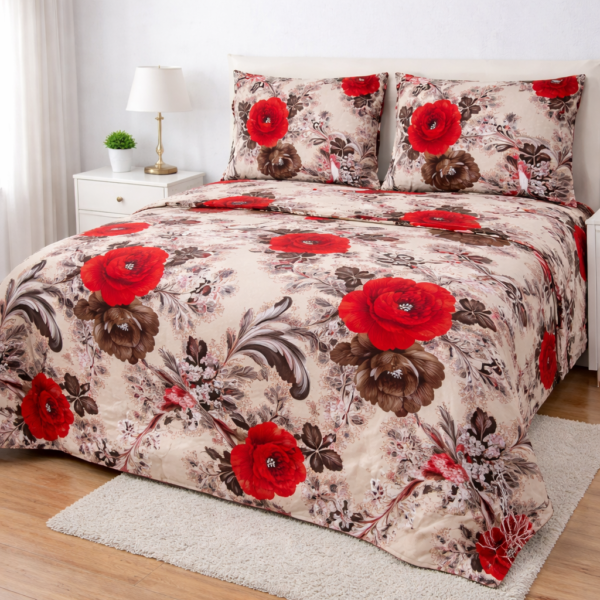 Crystal Collection Premium Printed Bedsheet | Soft & Stylish Designer Bedding Set for Bedroom