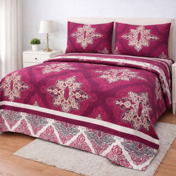 Crystal Collection Premium Printed Bedsheet | Soft & Stylish Designer Bedding Set for Bedroom
