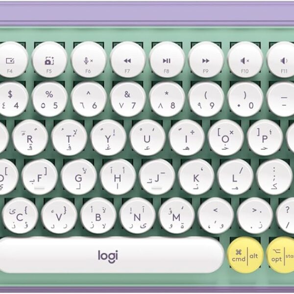 Logitech Pop Keys Mechanical Wireless Keyboard With Customizable Emoji Keys, Durable Compact Design, Bluetooth Or Usb Connectivity, Multi Device, Os Compatible, Arabic Keyboard Daydream, Mint