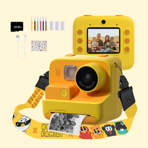 Mafiti Kids Camera Instant Print, 48MP Digital Camera with Zero Ink, Selfie 1080P Video Camera with 32G TF Card, Toys Gifts for Girls Boys Aged 3-12 for Christmas/Birthday/Holiday (Orange)
