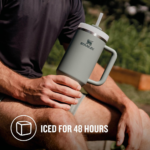 STANLEY Quencher H2.0 FlowState Tumbler 1.2L - Cold for 11 Hours - Iced for 48 Hours - Cup with Straw, Handle and Lid - Dishwasher Safe - Travel Mug for Cold or Hot Drinks - Shale - Image 5