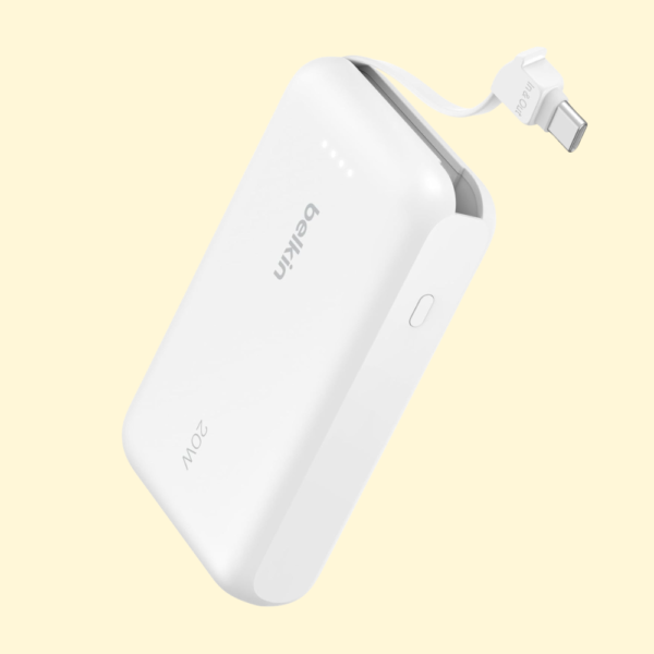Belkin Fast Charge, Portable with Integrated Cable 10K PD 20W - Fast Charge -C Power Delivery, iPhone Fast Charging for iPhone 17 Series, iPad Pro, Galaxy S25, More