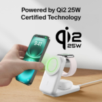 Belkin UltraCharge 3 in 1 Magnetic Wireless Charger with Qi2, 25W - White - Image 2