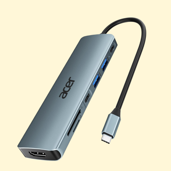 Acer USB C Hub 7-in-1, Multiport Type-C Adapter to 4K HDMI, SD Card Reader