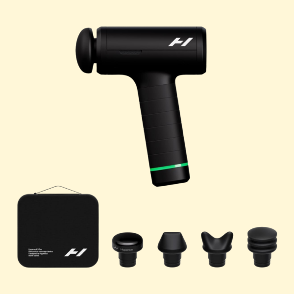 Hyperice Hypervolt 3 Pro – Professional Percussion Massage Gun with QuietGlide Technology | 6 Speeds, Pressure Sensor, Heated Head & 5 Attachments | Deep Tissue Muscle Relief and Recovery