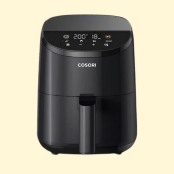 COSORI Air Fryer, Small Air Fryer, 900W, 2L and 4-in-1, Energy-saving, Reheat, Space-saving and Low-noise, Nonstick and Dishwasher Safe Basket, 97% less oil, Sticker with 6 Reference Guides, Black