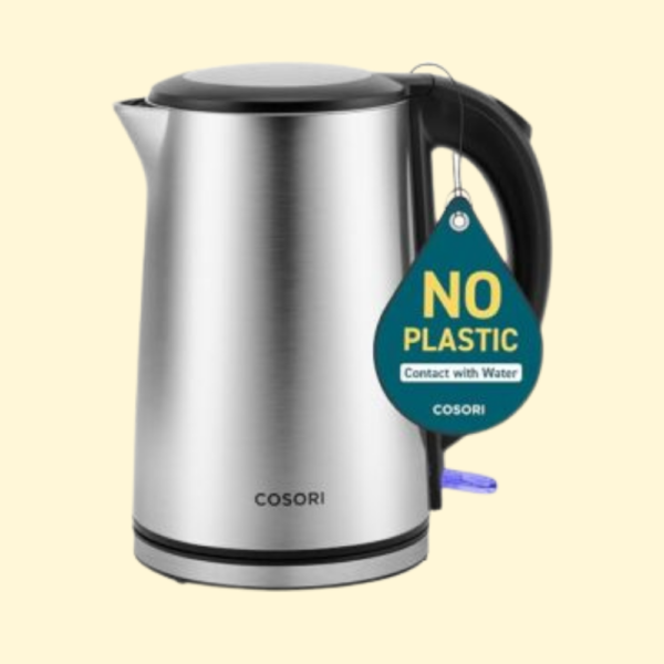 COSORI Electric Kettle, Cool-Touch Double Wall Stainless Steel Insulated, Automatic Shut Off & Boil-Dry Protection, Durable Tea Kettle Boiler & Heater, 1.5L/1500W, Silver