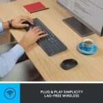 Logitech MK235 Wireless Keyboard and Mouse Combo for Windows, 2.4 GHz Wireless with Unifying USB-Receiver, Wireless Mouse, 15 FN Keys, 3-Year Battery Life, PC/Laptop, Arabic/English Layout - Black - Image 2